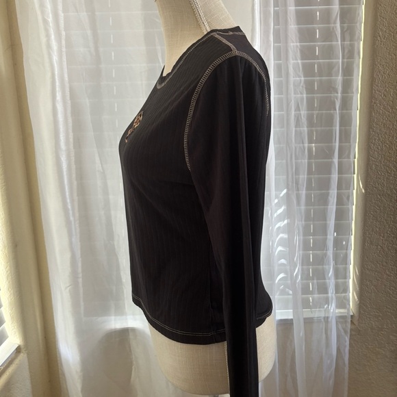 J for Justify Black Fitted Embellished Long Sleeve Tee - Picture 3 of 8